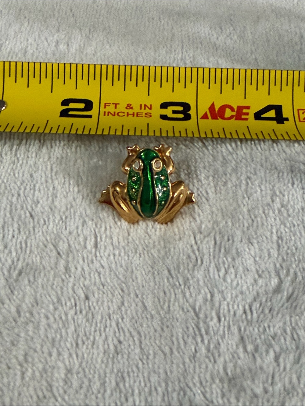 Avon Gold-Tone Green Enamel Frog Brooch Pin